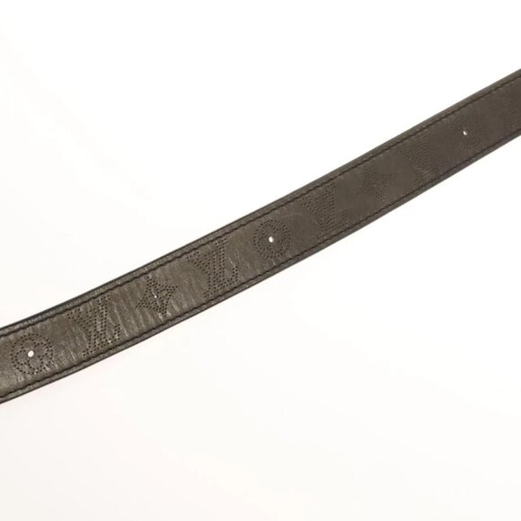 LOUIS VUITTON Mahina Ceinture Perfo Belt Leather Gray LV Auth - Picture 10 of 16